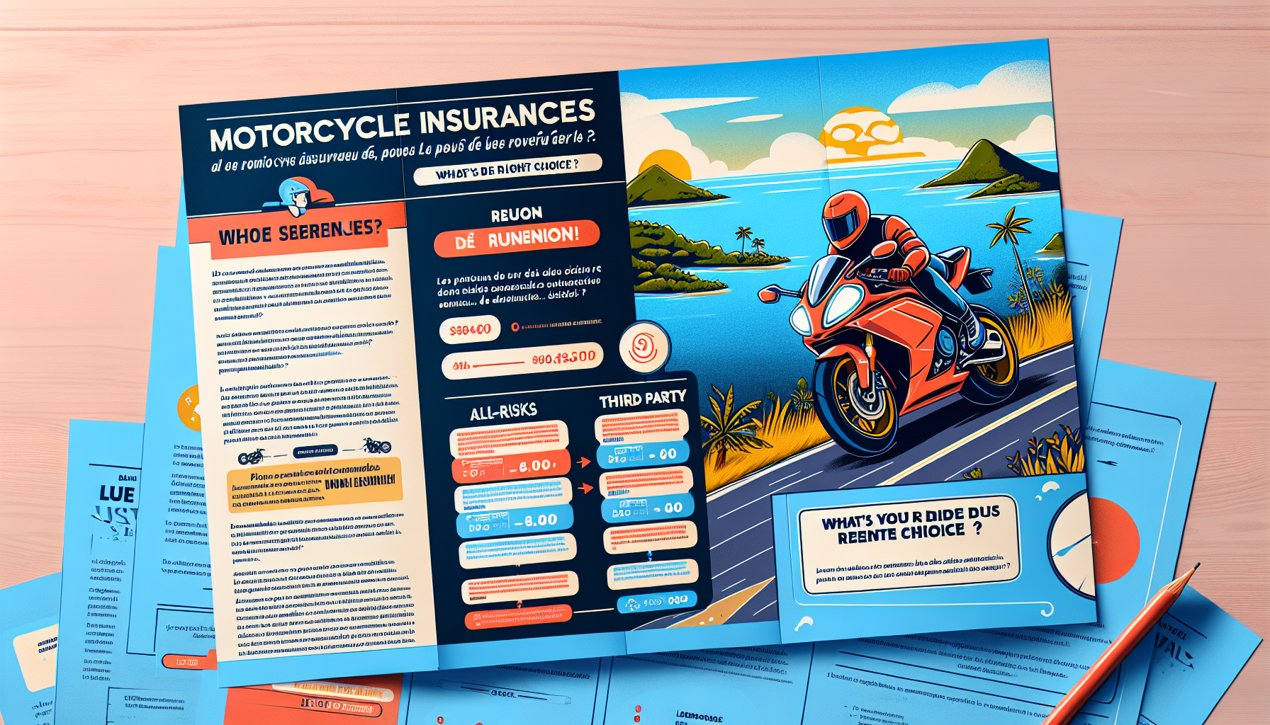 découvrez les différentes options d'assurance moto à la réunion : assurance tous risques, tiers ou au kilomètre, et trouvez la meilleure solution pour protéger votre moto.