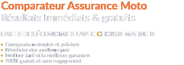 découvrez notre comparateur d'assurance moto pour trouver la meilleure couverture au meilleur prix. comparez les offres des principaux assureurs et choisissez la solution qui correspond parfaitement à vos besoins en toute simplicité.